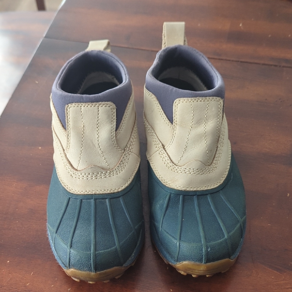 Vintage L.L. Bean Womens Size 9 Blue and Tan Rain Boots Storm Chasers